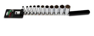Mynd af Toppasett á sleða 3/8", 12pk Djúpir, tommumál